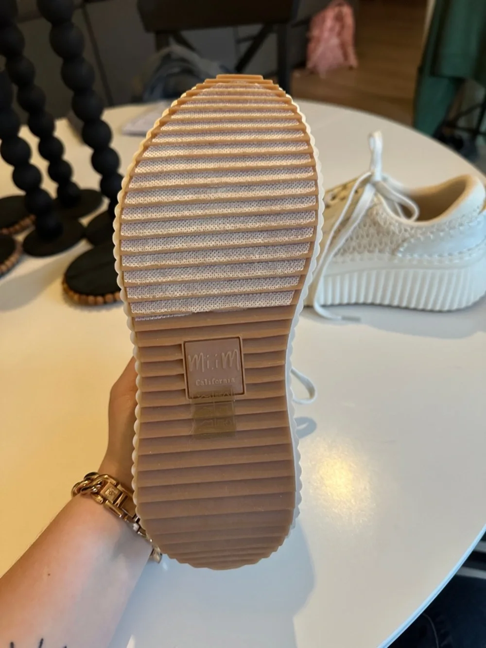 Mi.iM Cream Woven Platform Sneakers - Picture 5 of 7